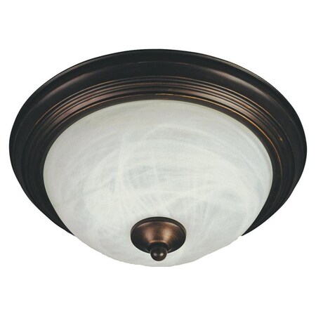 Maxim Three Light Oil Rubbed Bronze Marble Glass Bowl Flush Mount 85842MROI